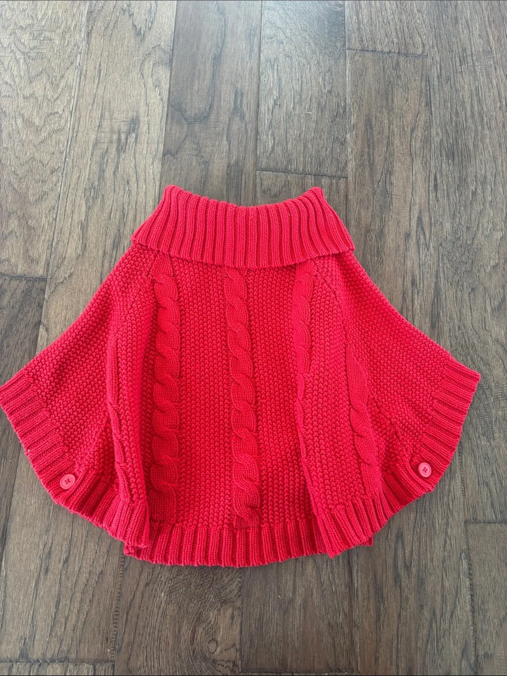 Carter's Red Cable-Knit Turtleneck Poncho
